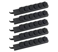5x Stagecaptain PSO-6 BK Regleta Exterior de 6 Tomas - 230 V / 16 A - Protegida contra cuerpos extraños y salpicaduras según clase IP44 - Ideal para jardín y bricolaje - Con tapas