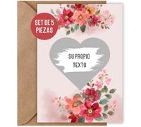 5x tarjeta rasca y gana en blanco floreada para escribir sobre usted | tarjeta sorpresa rasca y gana billete de la suerte | vale regalo para cumpleaños San Valentín Navidad (5 piezas floreadas)