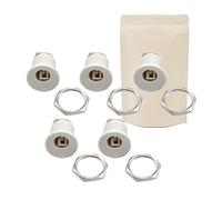 5X - Toma de soldar (12 V, CC blanco, hembra, 5,5 x 2,1 mm, tuerca Facada, vigilancia CCTV de alimentación