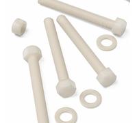 5x tornillos de cabeza de Nailon Hexagonal, M12 x 100 mm, Pernos Tornillos y Tuercas de Plástico, Tuercas, Arandelas, Nailon