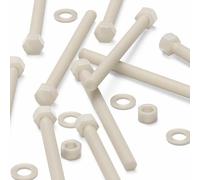 5x tornillos de cabeza de Nailon Hexagonal, M12 x 150mm, Pernos Tornillos y Tuercas de Plástico, Tuercas, Arandelas, Nailon