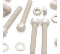 5x tornillos de cabeza de Nailon Hexagonal, M16 x 100mm, Pernos Tornillos y Tuercas de Plástico, Tuercas, Arandelas, Nailon