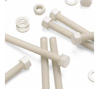 5x tornillos de cabeza de Nailon Hexagonal, M16 x 150mm, Pernos Tornillos y Tuercas de Plástico, Tuercas, Arandelas, Nailon