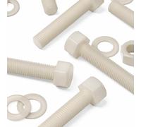 5x tornillos de cabeza de Nailon Hexagonal, M20 x 100mm, Pernos Tornillos y Tuercas de Plástico, Tuercas, Arandelas, Nailon