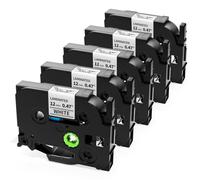 5x TZe-231 Reemplazo para cinta de impresora de etiquetas Brother 12mm | Cinta de etiqueta Suminey TZe-231 12mm x 8m Negro en blanco Reemplazo laminado para Brother P-Touch H100R H110 H105 1000 1010