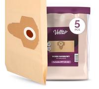 5x Vellto Bolsas Aspiradora Compatibles con Parkside PFT 20 A1 PNTS 1200 1250 1250/9 PNTS 1300 A1 B2 C3 D3 E4 F5 PNTS 1400 1500 PWD 12 A1 Bolsa Papel Repuesto Polvo