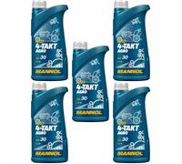5x1 Litro Mannol 4-Takt Agro SAE 30 aceite motor 7203 Api Sl Jaso Ma / MA2