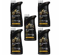 5X1 Litro MANNOL 4 Takt Plus 10W-40 Aceite Motor Motorradöl Bike Oil JASO MA/MA2