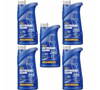 5X1 Litro MANNOL Fuera De Borda Marino Aceite Motor API TC JASO FC NMMA TC-W3