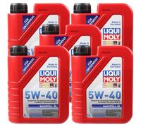 5x1 Litro Original Liqui Moly 1305 Nachfüll-öl aceite motor 5W-40