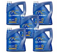 5x4 Litros MANNOL Classic 10W-40 ACEITE MOTOR API SN/CH-4 ACEA A3/B4 JASO MA2