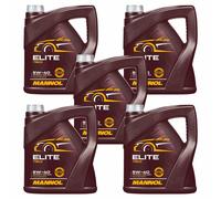 5x4L Mannol Elite 5W-40 aceite motor Acea A3/B4 VW 502 00 505MB 229.5 229.3