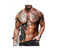 (5XL, B) Muscle Wear Summer Men's Crew Neck Base Layer Shirt Short Sleeve Easter Decoration