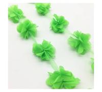 5yard 60pcs Flower Chiffon Cluster Flowers For Wedding Dress Bridal Fabric Lace Trim DIY Sewing(Color 11)