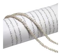 5Yards Multicolor Mini Beaded Lace Trim Wrapped Pearl Rope Handmade DIY Headband Hair Accessories Material(19 Silver)