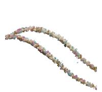 5Yards Multicolor Mini Beaded Lace Trim Wrapped Pearl Rope Handmade DIY Headband Hair Accessories Material(Color7)