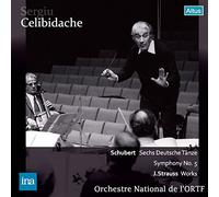 シューベルト : 6つのドイツ舞曲, 交響曲 第5番 | ヨハン・シュトラウス II世 : 皇帝円舞曲 他 (Schubert : Sechs Deutsche Tanze, Symphony No.5 | J. Strauss : Works / Sergiu Celibidache | Orchestre National de l'ORTF) (2CD)