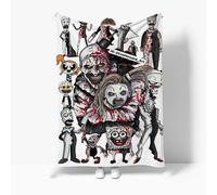 (#6,100x150cm(39x59in))Terrifier 3 Killer Art The Clown 3D Fleece Blanket Winter Warm Xmas Large Throws