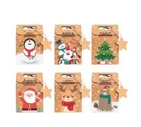 6/12/24 cajas de regalo de dulces de Navidad con etiqueta, bolsas de embalaje de galletas de papel kraft 2024, fiesta de Navidad, decoración del hogar, Año Nuevo 2025 (24 piezas)