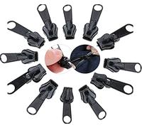 6/12/24 Pcs Fix Zip Puller, Zip Slider Repair Instant Kit, Fix Zipper Removable Rescue Replacement Pack, Instant Zipper Set, Suit for for Coat, Jacket, Luggage, Backpack (12pcs)