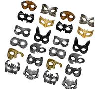 6/12/24 Piezas DIY Papel Pintado Mascarilla Mache Halloween Cosplay Máscara Masqurade Media Facial Regalos Media Cara Media Cara, 24 unidades, Talla única