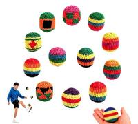 6/12/24PCS Set Hacky De Punto, Juego De Sacos Calzado Punto Hechos A Mano, Patrón Geométrico Multicolor Colorido, Juguete Sacos Calzado for Fiesta Al Aire Libre Paquete(12pcs)