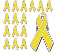 6/12/25/50/100/200 piezas de alfileres de cinta amarilla esmaltada para concienciación sobre el cáncer de hueso, campaña, donación benéfica, eventos, accesorios de regalo, insignia a granel, Medio