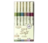 6/12 bolígrafos artísticos para bocetos con punta de pincel suave, colores inspirados en la noche, colores ergonómicos, bolígrafos de caligrafía para dibujar tonos oscuros