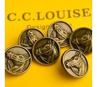 6/12 piezas Botones Decorativos de Metal de 15 mm, Diseño Vintage de Cabeza de Caballo en , para Peinados, Camisas, Faldas, Bolsos, Sombreros, Abrigos y Decoración de Textiles para el Hogar