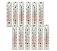 6/12 unidades Termómetro analógico para interior y exterior, 19,5 cm, termómetro de jardín, alta precisión, termómetro para habitación, pared, medidor de temperatura interior y exterior para casa