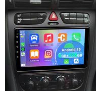 6+128G 8 Core Android 15 Auto Radio Coche con CarPlay Android Auto para Mercedes Benz C-Klasse W203 C200 C320 C350 CLK W209 2000-2005, Pantalla táctil de 9 Pulgadas Autoradio Estéreo con GPS FM RDS
