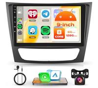 [6+128G 8 Core] Android Radio Coche para Mercedes Benz E/G/CLK/CLS Class W209 W211 W219 W463 2002-2010 9'' Pantalla con Carplay Android Auto Wireless GPS WiFi Mirror Link Bluetooth FM/RDS/DSP