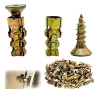 6×14mm Metal Expansion Screw Kit for Hinge Repair, Fix Loose Cabinet Doors, Drawer Slides and Hardware Mounting on Tile, Stone and Wood Surfaces (50pc)