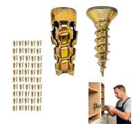 6×14mm Short Expansion Screw Set, Door Hinge Thread Repair Screws Short Expansion Wall Anchors for Cabinet Hinge Repair & Stripped Thread Restoration Easy to Install (50pcs)