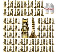 6×14mm Short Expansion Screw Set for Cabinet Hinge Repair & Stripped Thread Restoration, 30/50/100set Cabinet Hinge Screw Hole Repair Kit, for Tile Stone Wood and More (Gold,30)