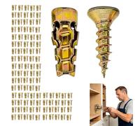 6×14mm Short Expansion Screw Set For Cabinet Hinge Repair & Stripped Thread Restoration, Door Hinge Thread Repair Screws, Cabinet Hinges Repairs Kit To Stop Sagging Easy to Install (100)