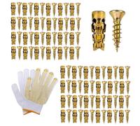 6×14mm Short Expansion Screw Set for Cabinet Hinge Repair & Stripped Thread Restoration, Hinge Repair Screw & Expansion Anchor for Wood, Tile, Stone (100sets)
