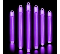 6" (15.2cm) Barras Luminosas Fluorescentes Morado - 100 Uds. Barrras Luminosas en Bulk para Accesorios de Fiesta de Cumpleaños, Bodas y Decoración de Carnaval - ¡Brilla con los Glow Stick!