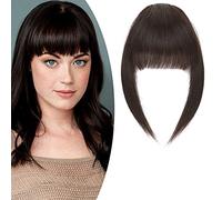 6"(15cm) SEGO Flequillo Postizo Grueso Pelo Natural Clip de Estilo Francés [#2 Castaño Oscuro] Extensiones de Cabello Humano Remy Human Hair Clip in Bangs Fringe (14g)