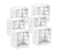 6/24 soportes de montaje para persiana de ventana, color blanco, cuadrados, abrazaderas de instalación de persianas, soportes de riel blanco