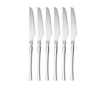 6/24 Uds cubiertos de acero inoxidable vajilla plateada juego cena tenedor cuchara espejo utensilios cocina(6pcs Dinner Knife)