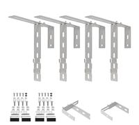 6-25 cm Juego de 4 soportes ajustables para panel solar con gancho para balcón - Apto para barandillas de balcón, kit de montaje de panel solar de acero inoxidable