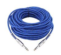 6.35 mm macho estéreo a 6.35 mm macho Jack Cable de audio estéreo balanceado, línea de interconexión balanceada para mezclador, guitarra eléctrica, amplificador, grabador de micrófono.(20m)