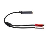 6.35mm to 2 Audio Cable, Splitter Cable Metal Shell Gold Plated Double Channel Cable for Amplifier Mixer Speaker