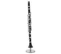 6.3in Mini Clarinet Modelo, Clarinete en Miniatura con Soporte y Estuche, Figuras Coleccionables Accesorios de Casa de Muñecas, Modelo de Decoración del Hogar Ornamento