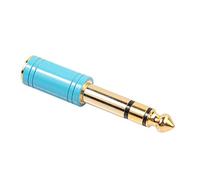 6,5 mm 6,35 mm 1/4 pulgadas macho a 3,5 mm 1/8 pulgadas estéreo auriculares AUX cable adaptador de audio enchufe para guitarra amplificador mezcla auriculares combinado micrófono (azul)
