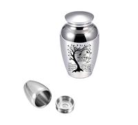 6.5cm Mini cenizas de cremación urna pequeña aleación de aluminio funeral recuerdo mascota ceniza humana pelo ceniza almacenamiento titular (plata)