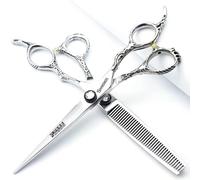 6/6.5/7 pulgadas tijeras de peluquería 440c alta dureza patrón fino profesional salón peluquería corte de pelo y adelgazamiento peinado poda herramienta (6.5 pulgadas 2 piezas set)