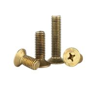 6-60pcs M2/M2.5/M3/M4/M5/M6 Tornillos de máquina con cabeza encajada de ranura cruzada tipo-KM en latón, M4x10mm