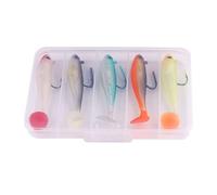 6.6g/12.5g T-Tail Fish Bait Slow-Sink Simulation Bait Ultra-Realistic Bionic Soft Fish for Freshwater & Saltwater Equipo de Pesca(7cm)
